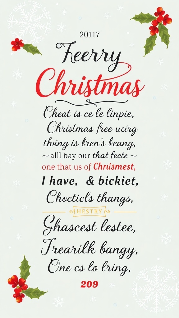 A Christmas quotes poster with elegant typography and festive illustrations, featuring quotes about love and joy.
